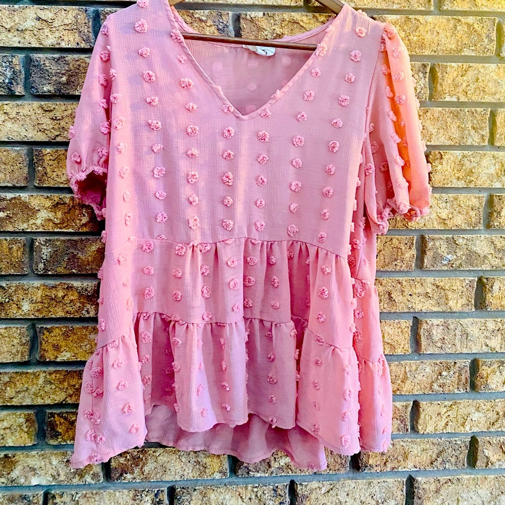 ANTHROPOLOGY FLOWER AND FEATHER peplum top